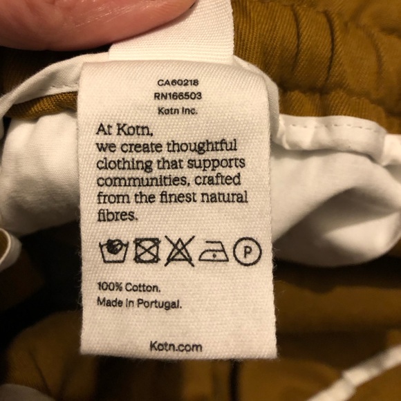 KOTN 100% Cotton XXL Drawstring Pants Mustard Brown Women’s Wide Leg High Rise - Picture 12 of 16